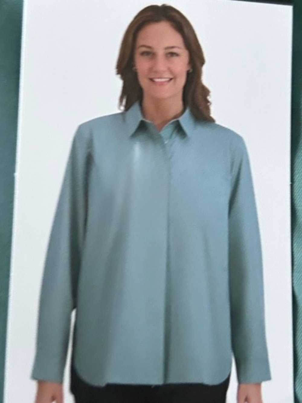 🔥🆕🔥 French Connection Teal Long Sleeve Henley Blouse - Size L